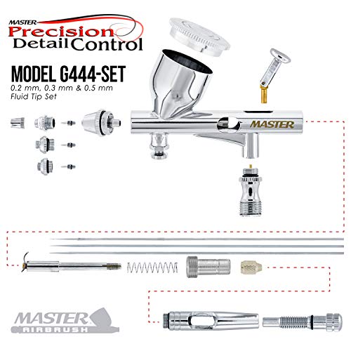 Master Precision G444 High Precision Dual-Action Gravity Feed Airbrush Gun