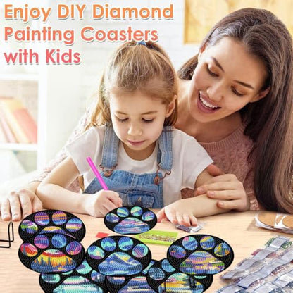 ijbnhd 8 Pcs Aurora Diamond Art Coasters Kits with Holder 4X4 Inch - color: Aurora-1
