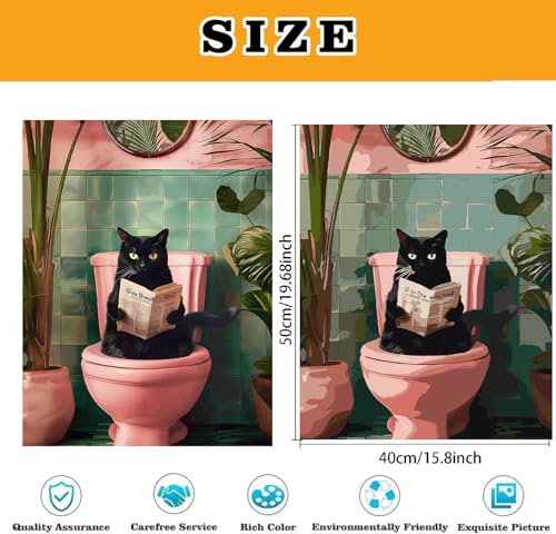 KICHANG Black Cat Paint by Numbers Kit for Adults Beginner (Without Frame) - color: YH03833