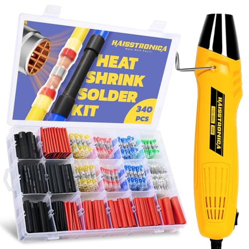 haisstronica 340PCS Wire Repair Kit, Solder Seals, 3:1 Tubing, Heat Gun - size: 340 PCS