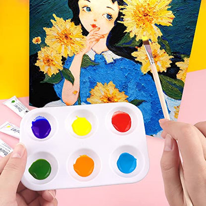 Tamaki 16 PCS Plastic Paint Tray Palettes, White - color: 16 Pcs
