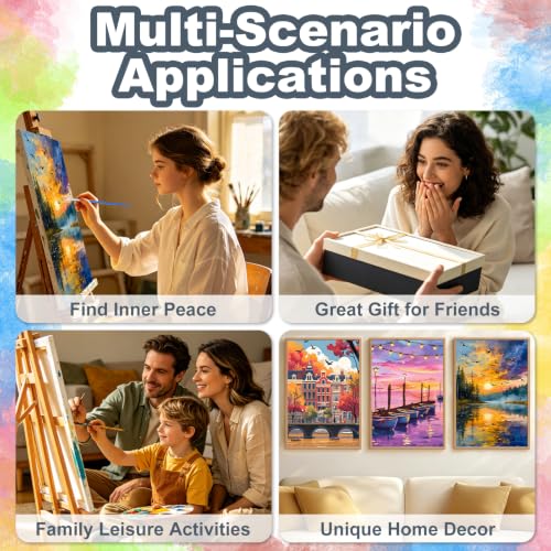 Landscape Framed Paint by Numbers Kit for Adults Beginner 8x12 inch - color: Frame-OP-US03