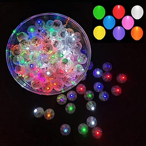 50pcs Multicolor LED Balloon Lights, Rainbow-Colored Round LED Flash Mini Ball Lights for Paper Lanterns, Balloons, Indoor/Outdoor Party, Event, Wedding, Halloween, Christmas Decorations - color: Multicolor, size: 50PCS
