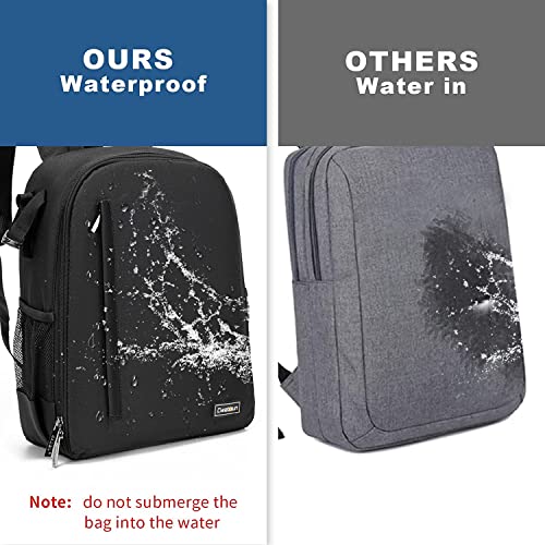 Cwatcun Camera Backpack Bag Lightweight with Tripod holder/Water-resistant - color: Black, size: 2.0 Small