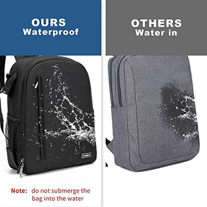 Cwatcun Camera Backpack Bag Lightweight with Tripod holder/Water-resistant - color: Black, size: 2.0 Small