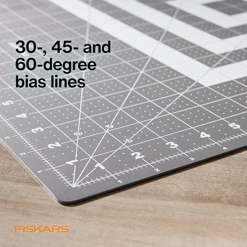 Fiskars 24" x 36" Self Healing Cutting Mat, Extra Large Double-Sided Grid - color: Gray, size: 24"L x 36"W