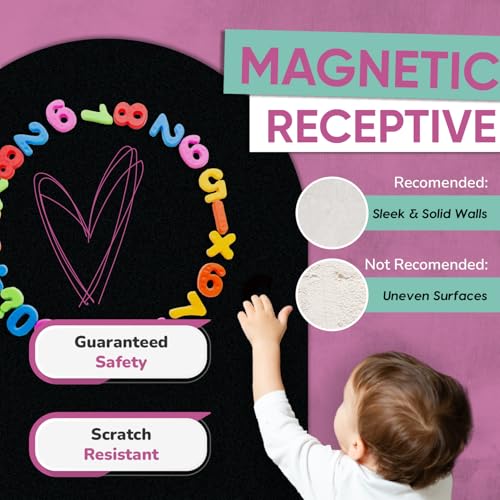 YOUNGJQ Magnetic Arch Wall Decal, Magnetic Chalkboard for Wall 42" x 32" Adhesive Backing Wallpaper (Black) - color: Black, size: 42"W x 32"H