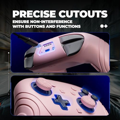 PlayVital for Nintendo Switch 2 Pro Controller Silicone Cover – Samurai Edition Protective Skin Case for Switch 2 Pro Controller with Back Button Caps & Thumb Grips & Stickers - Cherry Blossoms Pink - color: Cherry Blossoms Pink