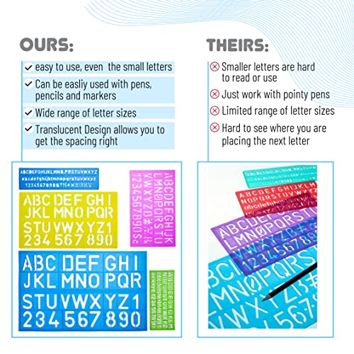 Mr. Pen Letters and Numbers Alphabet Templates, Letter Stencils, Pack of 5