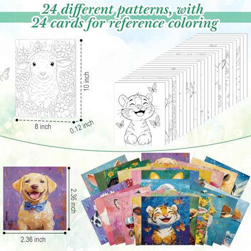 Sherr 24 Pcs Pre Drawn Canvas for Adult, Carton Animal, 8 x 10 Inch - size: 8 x 10 Inch, style: Carton Animal