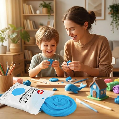 BOHS Foam Clay, Sky Blue Air Dry Modeling Clay, 1.1 lb - color: Sky-blue, size: 500 g