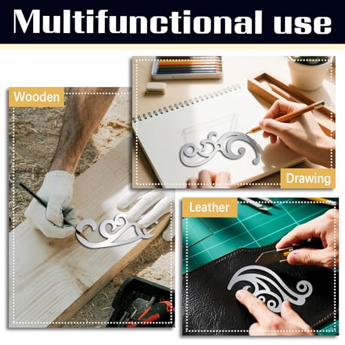 ORIGACH 4 Pcs Stainless Steel French Curve Ruler