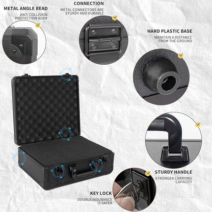 12.6 Inch Carrying Case with Customizable Pre-Diced Foam - size: 12.6x9.8x5.5 Inch
