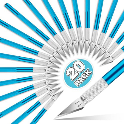 DIYSELF 20 Pack Exacto Knives for Art and Hobby, Blue - color: Blue, size: 20-Pack