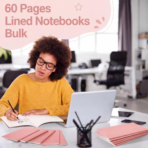 Mimorou 100 Pcs A5 Journals Notebooks Bulk,Flesh Pink,Lined - color: Flesh Pink, style: Lined
