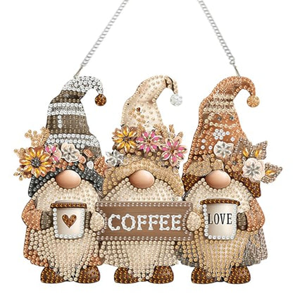 AIBOERL Diamond Art Kits for Adults, Gnome Acrylic Hanging Suncatcher - color: DP03579