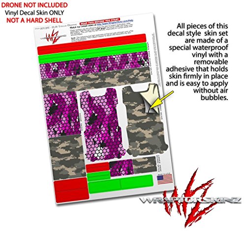 Skin Decal Wrap 2 Pack Compatible with DJI Ryze Tello HEX Mesh Camo 01 Pink Drone NOT Included