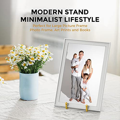 TR-LIFE 4 Pack 8 Inch Gold Plate Stands for Display - Picture Frame Stand - color: Gold - 8 Inch