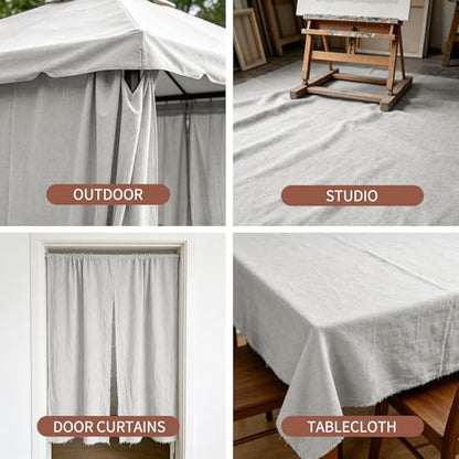 Canvas Drop Cloth for Painting Recycled Cotton 4 Pack,4x5ft - color: Natural, size: 4 x 5 ft