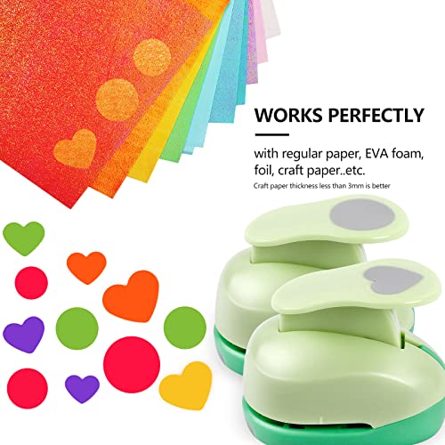 Circle Hole Punch Paper Punches for Crafting 3/8+5/8+1 Inch Circle Punches - style: 6 Diffrent Size Circle and Heart
