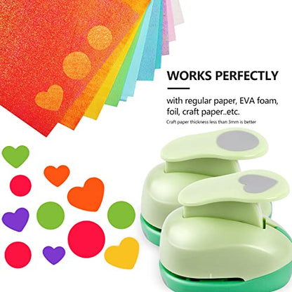 Circle Hole Punch Paper Punches for Crafting 3/8+5/8+1 Inch Circle Punches - style: 6 Diffrent Size Circle and Heart