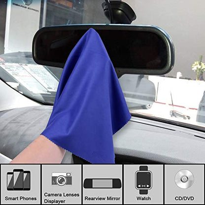 Wisdompro 4-Pack 16x16 Inch Extra Large Microfiber Cleaning Cloths, Blue - color: Blue