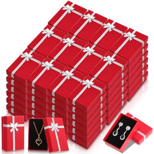 Landical 72 Pcs Small Jewelry Gift Boxes for Ring Necklace,Red - color: Red