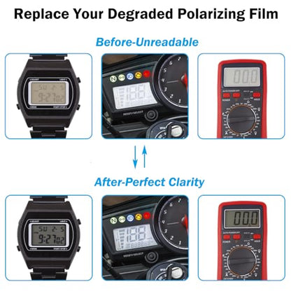 Polarized Film Sheets 2 PCS 7.8x11.8inches/20x30cm Adhesive Polarizer Linear Polarizing Filter for Screen Educational Physics