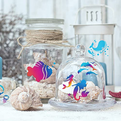 Augshy 56 Pieces Small Summer Sea Ocean Beach Stencils for Painting Crafts - style: Ocean Creatures