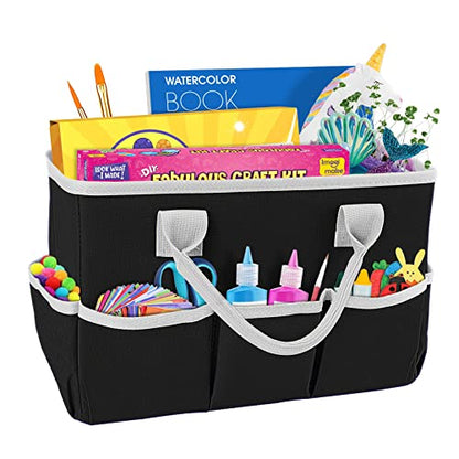 ZKOO Art Portfolio Bag (Black, 24" * 36") + Art Craft Storage Bag, Black