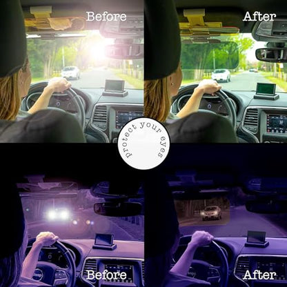 Zone Tech Day and Night Anti-Glare Car Windshield Visor - Premium Quality Universal Sunshade and Night Vision Anti-Dazzle Windshield Driving Visor (8-Pack) - size: 8-Pack