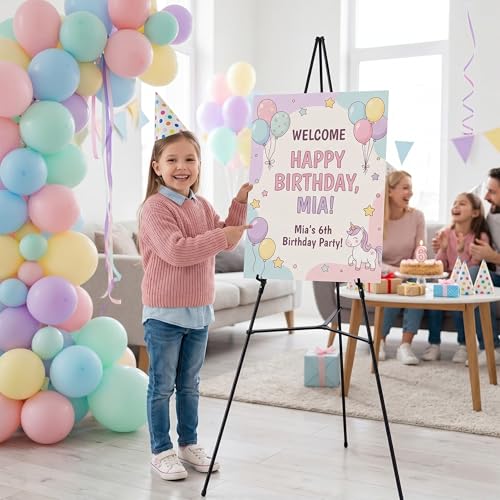 Nicpro 3 Pack 63 Inches Easel Stand for Sign, Black, with Carry Bags