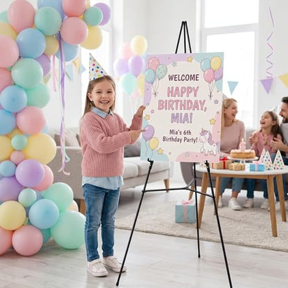 Nicpro 3 Pack 63 Inches Easel Stand for Sign, Black, with Carry Bags