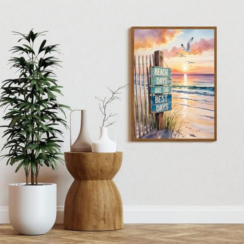 Beach scenery Diamond Art Kits for Adult Diamond Painting Kit for Beginner - color: DP04463