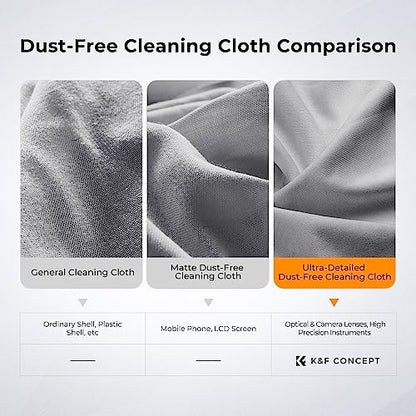 K&F CONCEPT Microfiber Cleaning Cloths Grey X10,High-Efficiency Cleaning
