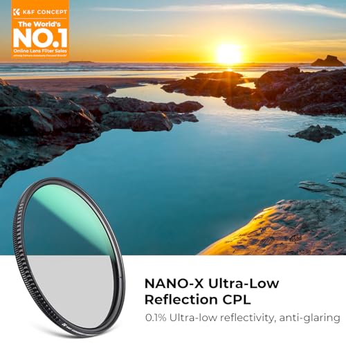 K&F CONCEPT 52mm Ultra-Low Reflectivity Circular Polarizer CPL Lens Filter - size: 52mm