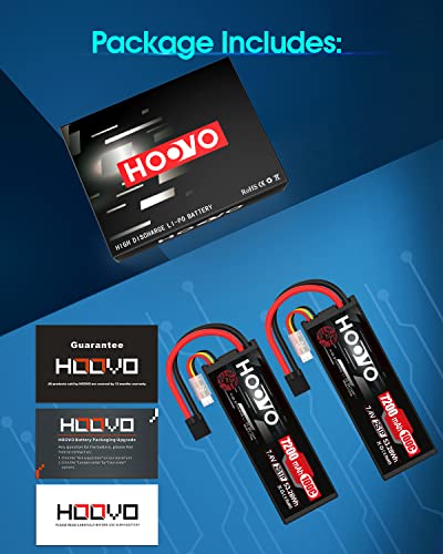 HOOVO 2S Lipo Battery 7.4V 7200mAh 100C RC Lipo Battery Pack TR Plug 2 Pack - style: 2S 7200mAh