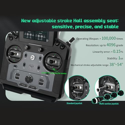 Flysky PL18 Ultra RC Transmitter with FTR8B Receiver Kit, 18 Channel Remote Controller with IPS Touchscreen, Dual Antenna, for Airplane Helicopter Car Boat Robot Glider