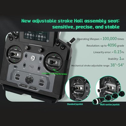 Flysky PL18 Ultra RC Transmitter with FTR8B Receiver Kit, 18 Channel Remote Controller with IPS Touchscreen, Dual Antenna, for Airplane Helicopter Car Boat Robot Glider