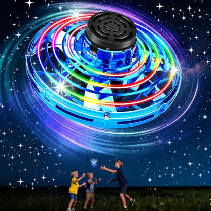 Drone for Kids Flying Toys, 2026 Upgrade LED Fidget Spinner (Navy, Plastic)