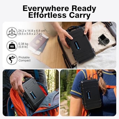 Lekufee Travel Waterproof Hard Case for DJI Osmo Action 6/5 Pro/4/3 Camera & Accessories(Bag&Case Only)