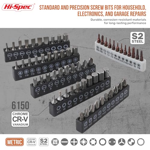Hi-Spec Multi Screwdriver Bit Set and 1/4 Inch Socket Set with Handles - size: 78pc
