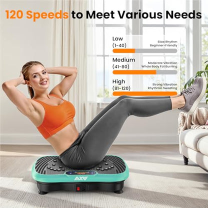 AXV Vibration Plate Exercise Machine Fitness Platform Body Vibrating Board - color: SLIM.GREEN