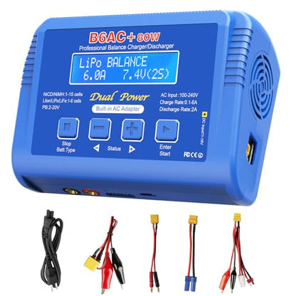 LiPo Charger 80W 6A Fast Balance Battery Chargers for RC Car Boat Drone