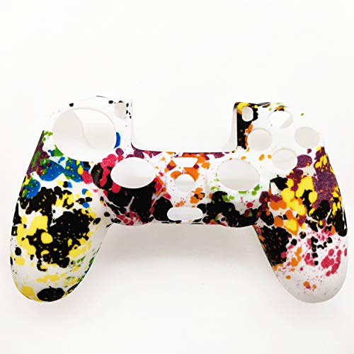 Silicone Skin Cover for Ps4 Controller (1pc Anti-Slip Case, 1 Pair L2 R2 Trigger Extender, 4pcs Thumb Grips,4pcs LED Light Bar Decal) Protector for DualShock PS4/ Slim/Pro Controller (Graffiti) - color: Graffiti