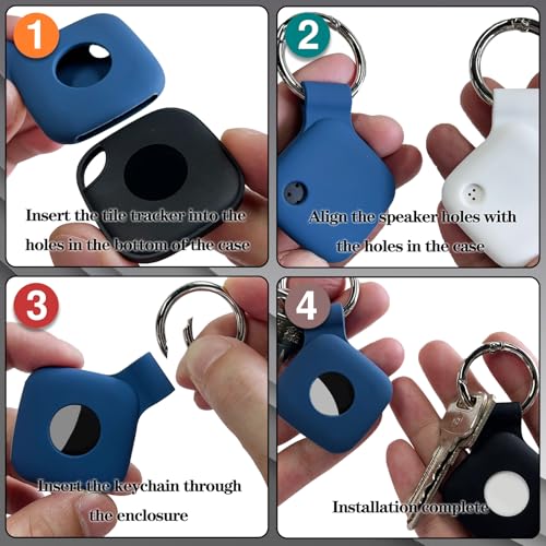 4 Pack Holder Case Compatible with Tile Mate 2022 2024 Tracker - color: Black Black White White, size: 4 Pack