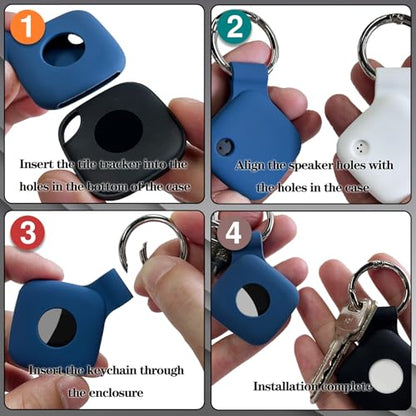 4 Pack Holder Case Compatible with Tile Mate 2022 2024 Tracker - color: Black Black White White, size: 4 Pack