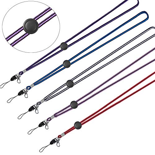 YOUOWO 5Pack Adjustable Neck Lanyards Multicolor with Clip - color: 5 Pack Colors