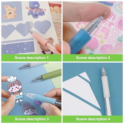 6 Pcs Craft Cutting Tool Set Precision Hobby Knife Pen for DIY Vinyl Decals Paper Scrapbooking Includes Tungsten Steel Ceramic Cutter