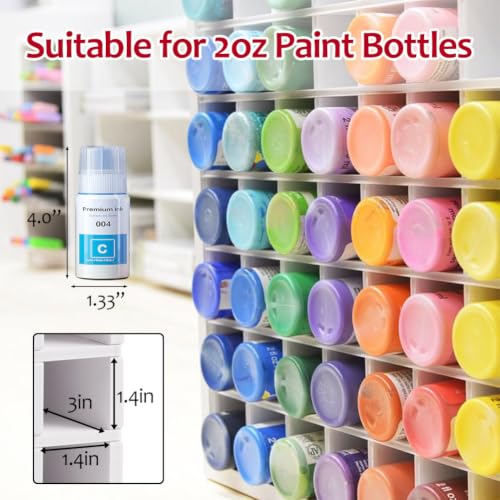 GRETJOB 64 Grids Paint Organizer, Wall Mountable Craft Paint Storage Rack - color: 64 Grids